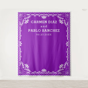Tapiz Papel Picado Colorida Boda Mexicana