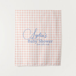 Tapiz Papel pintado de cuadros gingham rosa melocotón