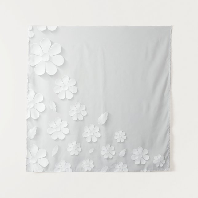 Tapiz Paper flower background white (Anverso)