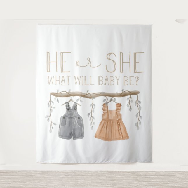 Tapiz Paper Napkin, He or She, Baby shower,  (Anverso)