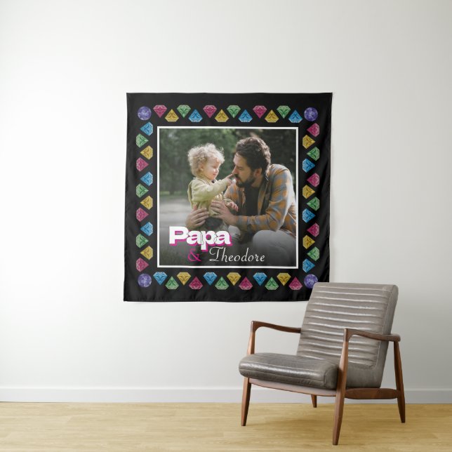 Tapiz Papi personalizado y Kid Photo Keepsake - personal (In situ)