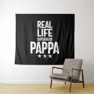 Tapiz Pappa superhéroe de la vida real   Regalo de padre
