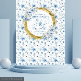 Tapiz para Baby Shower de Azul Pastel Precioso y D