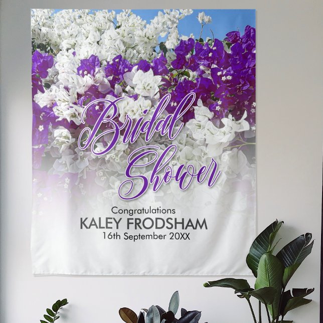 Tapiz para Despedida de Soltera en Blanco y Morado (Subido por el creador)