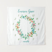 Paradise Floral Baby Girl Monthly Milestone Photo