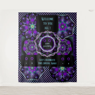 Tapiz Paraguas morados y corazones .7