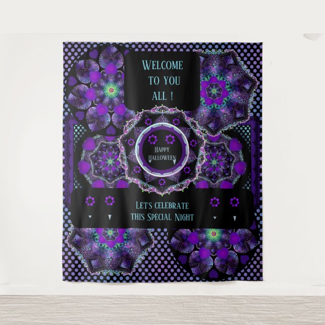 Tapiz Paraguas morados y corazones .7 (Anverso)