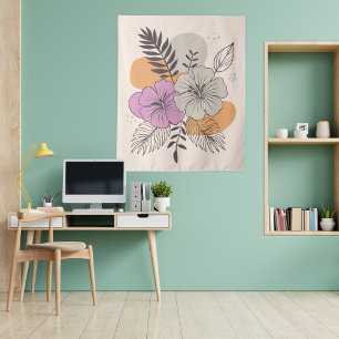 Tapiz Paraíso tropical Arte botánico, Boho