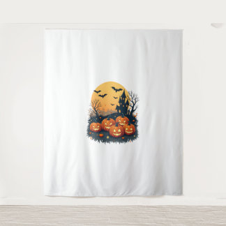Tapiz Parche de calabaza fantasmal - Tee de Halloween re