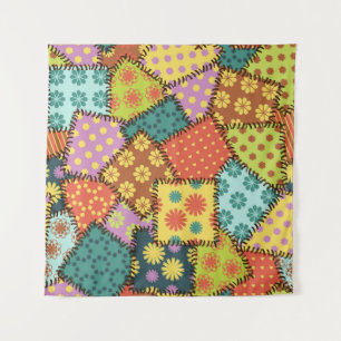 Tapiz Parche ecléctico: mezcla de patrones diversos