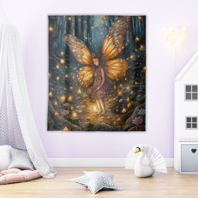 Tapiz Pared de arte de hadas mágicas o de sala de guarde (Magical Fairy Art Kids or Nursery Room Wall Tapestry
)