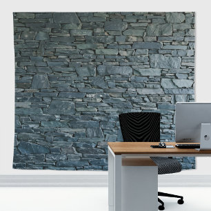 Tapiz Pared de ladrillo de pizarras de piedra azul acero