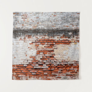 Tapiz  pared de ladrillo en la carretera abandonada, abs