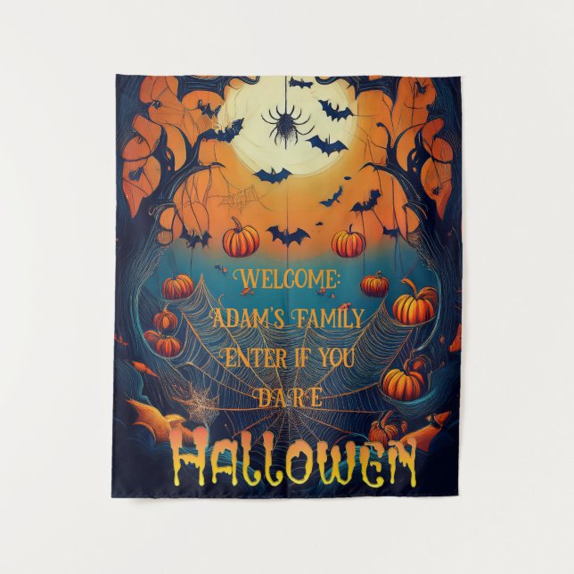Tapiz Pared espeluznante de Halloween Personalizado colg (Anverso)