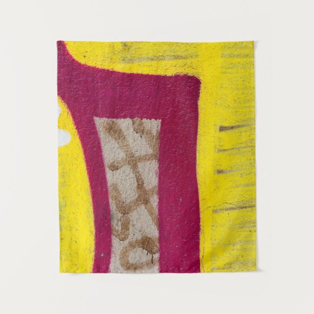 Tapiz Pared pintada de amarillo y rosa (Anverso)