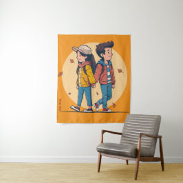 Tapiz Pareja de manos cogiendo la mano caminando juntos