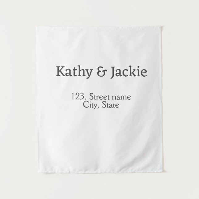 Tapiz Pareja negro blanco nombre dirección ciudad estado (Anverso)