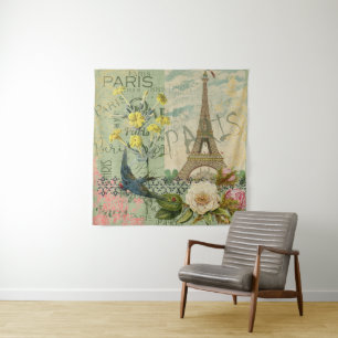 Tapiz París Francia Viaje Viaje Viejo Pintura de Arte An