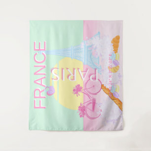 Tapiz París, Francia, Viajes, Preppy, Pastel, Verde