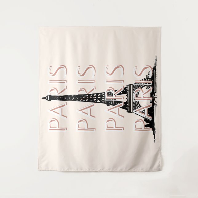 Tapiz París Viajes arte, Viajes de arte, Pastel, Minimal (Anverso)