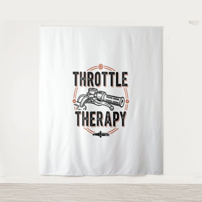 Tapiz Paro de motocicleta con terapia del acelerador (Anverso)