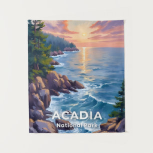 Tapiz Parque Nacional Acadia   Arte de Viaje Pintura Mai