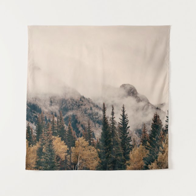 Tapiz Parque nacional Banff, montañas nigrosas y bosque  (Anverso)