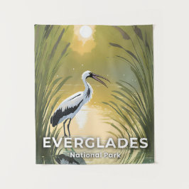 Tapiz Parque Nacional Everglades | Cigüeña Acuarela