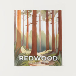 Tapiz Parque Nacional Redwood | Arte de Viaje en Acuarel