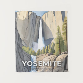 Tapiz Parque Nacional Yosemite | Acuarela de viaje