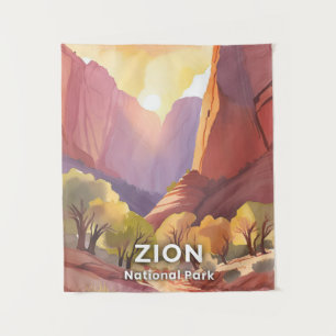 Tapiz Parque Nacional Zion   Aquarela de viaje