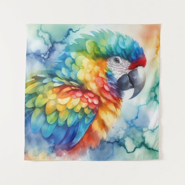 Tapiz Parrot Watercolor (Anverso)