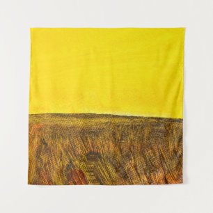 Tapiz Parte superior amarilla y parte inferior marrón. P