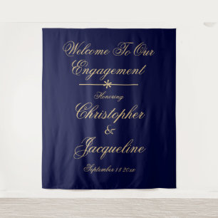 Tapiz Partido de compromiso - Simple, Elegante, Navy & G