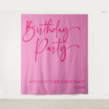 Partido de cumpleaños Minimalista moderno y rosado