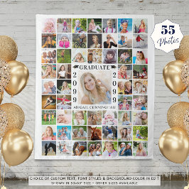 Tapiz Partido de Graduación 55 Collage de fotos Fondo Bl