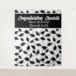 Tapiz Partido de Graduación Foto Personalizada Op Blanco