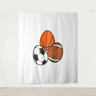 Tapiz Pascua deportiva de fútbol americano de baloncesto