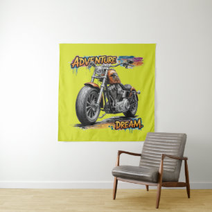 Tapiz Paseo de Sueño de Aventura / Motocicleta Chopper V