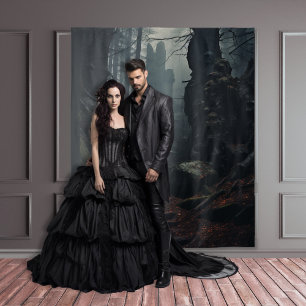 Tapiz Pasos y ruinas del bosque oscuro gótico sombrío XL