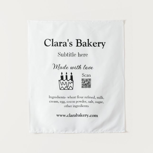 Tapiz Pastel de panadería agregar ingredientes hechos co (Anverso)