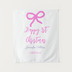Tapiz Pastel rosa morado feliz primer Navidades doblar n