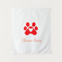 Pata de perro corazón rojo mascota agregar texto n