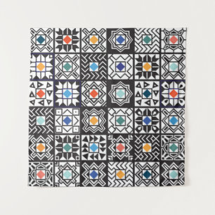 Tapiz Patchwork Maori: Diseño de Alfombras Étnicas.