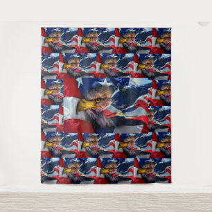 Tapiz Patriótico de la bandera del lobo del águila del á