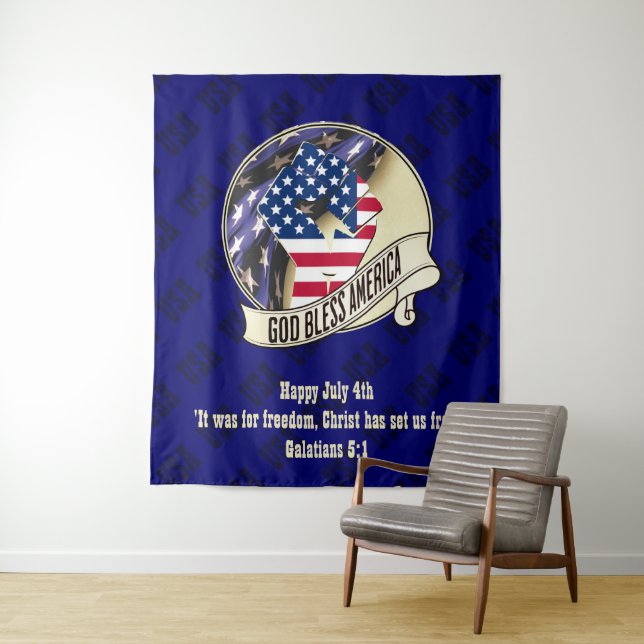 Tapiz Patriótico DIOS BENDIGA AMÉRICA (In situ)
