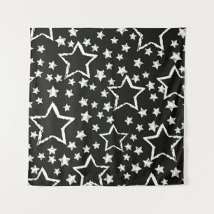 Tapiz patrón abstracto de estrellas sin costuras. Grunge