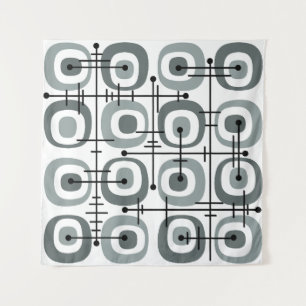 Tapiz Patrón abstracto de MCM de medio siglo Gris