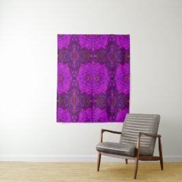 Tapiz Patrón abstracto magenta y negro groovy