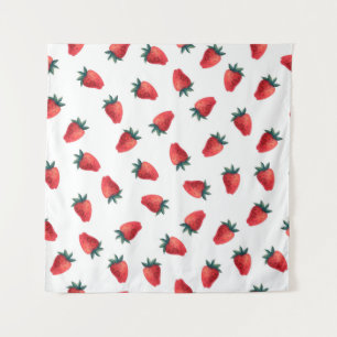 Tapiz Patrón acuarela transparente con fresas